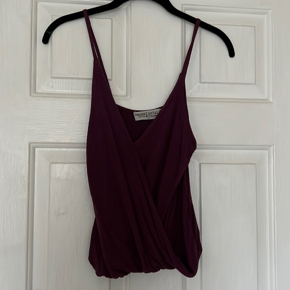 Purple tank top with cris cross in the front